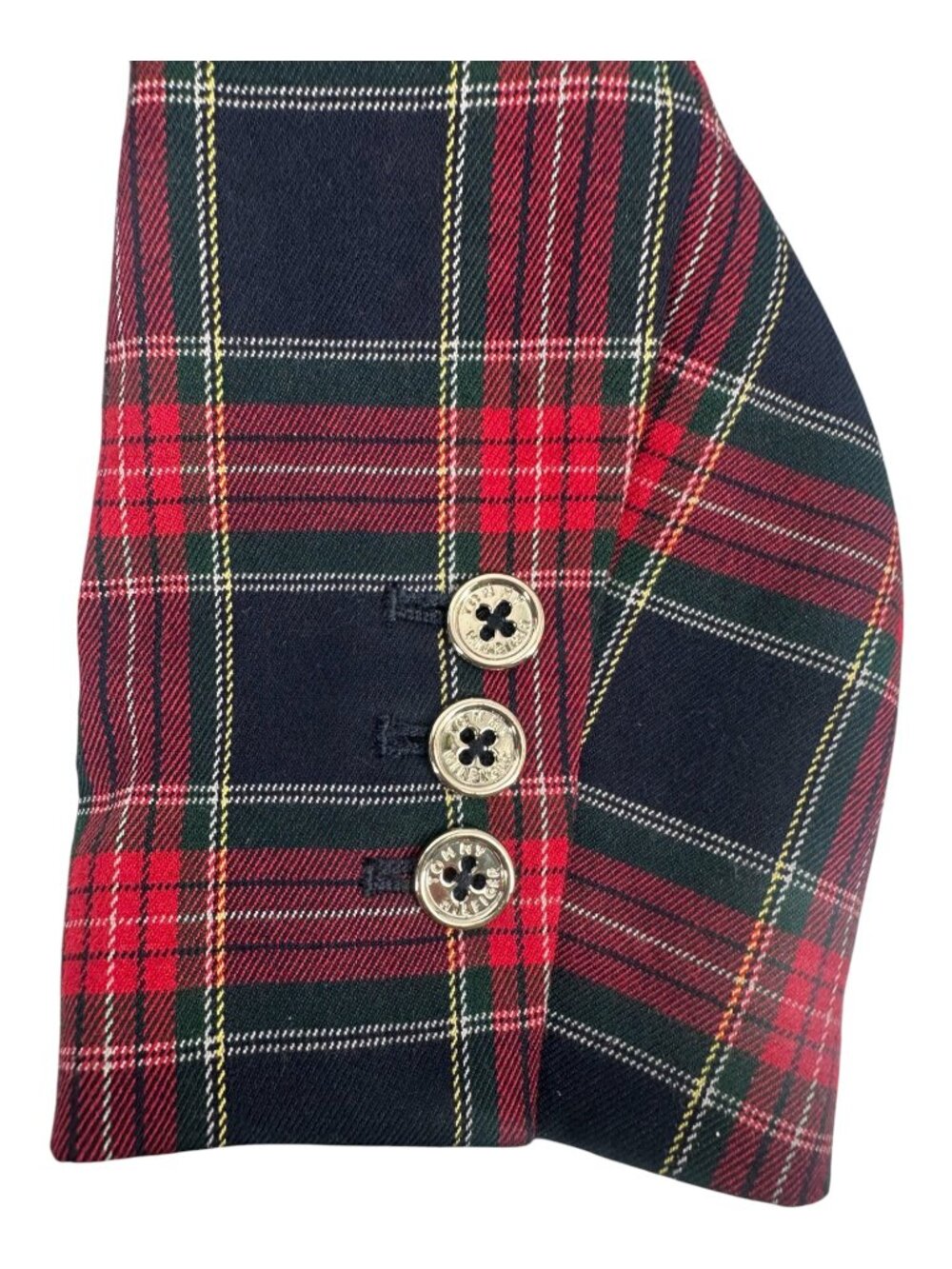 Tommy Hilfiger Women’s Size 4 Classic Tartan Plaid Blazer Elbow Patches Preppy - Picture 12 of 13